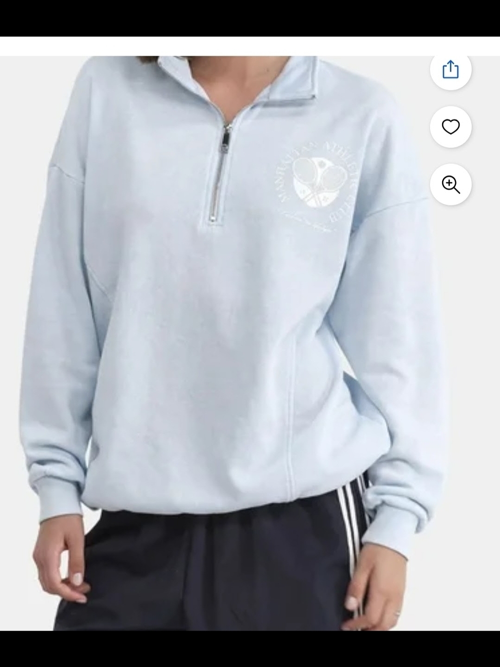 No Boundaries Women Light Blue Manhattan Athletic Club  Fleece Sweater M